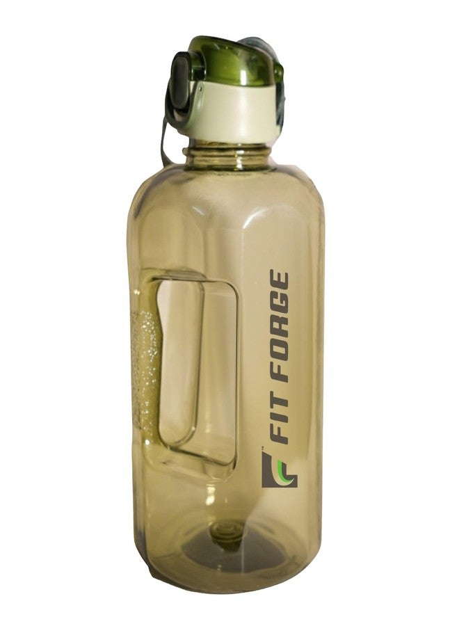 FIT FORGE 2.2 Litre Large Water Bottle with Strap - BPA Free, Leakproof, Durable Plastic Hydration Jug for Gym, Sports, Office & Travel - Green Transparent - Image 1